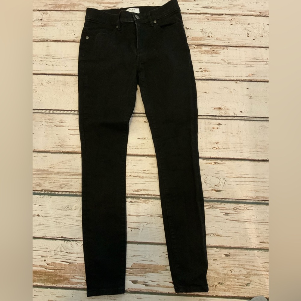 Loft Petite 0P Black High Rise Wide‎ Leg Jeans - Quiet Luxury Office Siren Chic